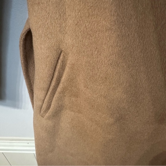 Quince Double-Faced Merino Wool Draped Collar Wrap Coat in Caramel Sz XS NWOT - Picture 7 of 9